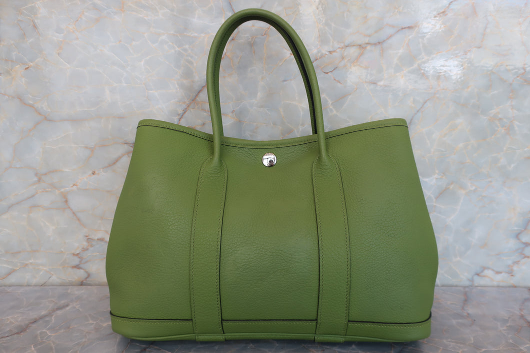 HERMES／エルメス ガーデンパーティＴＰＭ ネゴンダ アニスグリーン □M刻印 トートバッグ 700100173