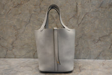 Load image into Gallery viewer, HERMES PICOTIN LOCK MM Clemence leather Blue pale Z Engraving Hand bag 700010076
