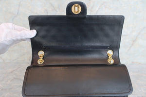 CHANEL Matelasse double flap chain shoulder bag Lambskin Black/Gold hadware Shoulder bag 600040104