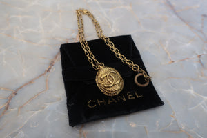 CHANEL CC mark necklace Gold plate Gold Necklace 500100125