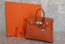 Load image into Gallery viewer, HERMES BIRKIN 25 Epsom leather Cognac □J Engraving Hand bag 700050278
