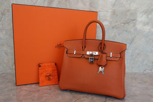 HERMES BIRKIN 25 Epsom leather Cognac □J Engraving Hand bag 700050278