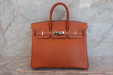 Load image into Gallery viewer, HERMES BIRKIN 25 Epsom leather Cognac □J Engraving Hand bag 700050278
