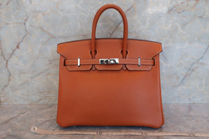 HERMES BIRKIN 25 Epsom leather Cognac □J Engraving Hand bag 700050278