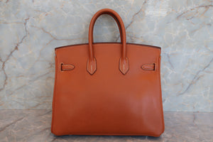 HERMES BIRKIN 25 Epsom leather Cognac □J Engraving Hand bag 700050278