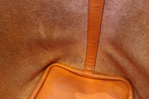 HERMES PICOTIN PM Clemence leather Orange □K刻印 Hand bag 600050179