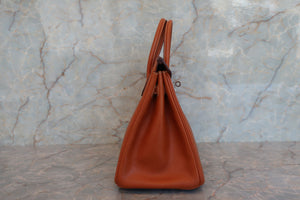 HERMES BIRKIN 25 Epsom leather Cognac □J Engraving Hand bag 700050278