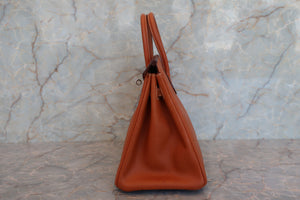 HERMES BIRKIN 25 Epsom leather Cognac □J Engraving Hand bag 700050278