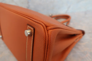 HERMES BIRKIN 25 Epsom leather Cognac □J Engraving Hand bag 700050278