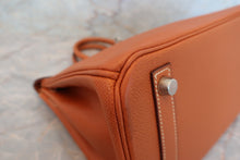 Load image into Gallery viewer, HERMES BIRKIN 25 Epsom leather Cognac □J Engraving Hand bag 700050278
