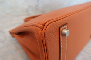HERMES BIRKIN 25 Epsom leather Cognac □J Engraving Hand bag 700050278