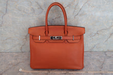 将图片加载到图库查看器，HERMES BIRKIN 30 Clemence leather Orange □J刻印 Hand bag 600070106
