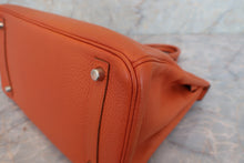 将图片加载到图库查看器，HERMES BIRKIN 30 Clemence leather Orange □J刻印 Hand bag 600070106
