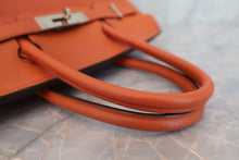 将图片加载到图库查看器，HERMES BIRKIN 30 Clemence leather Orange □J刻印 Hand bag 600070106
