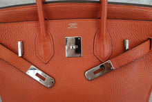 将图片加载到图库查看器，HERMES BIRKIN 30 Clemence leather Orange □J刻印 Hand bag 600070106
