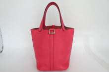 将图片加载到图库查看器，HERMES PICOTIN LOCK PM Clemence leather Rose extreme D刻印 Hand bag 800100107
