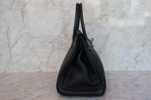 HERMES BIRKIN 30 Clemence leather Black □H Engraving Hand bag 700090207