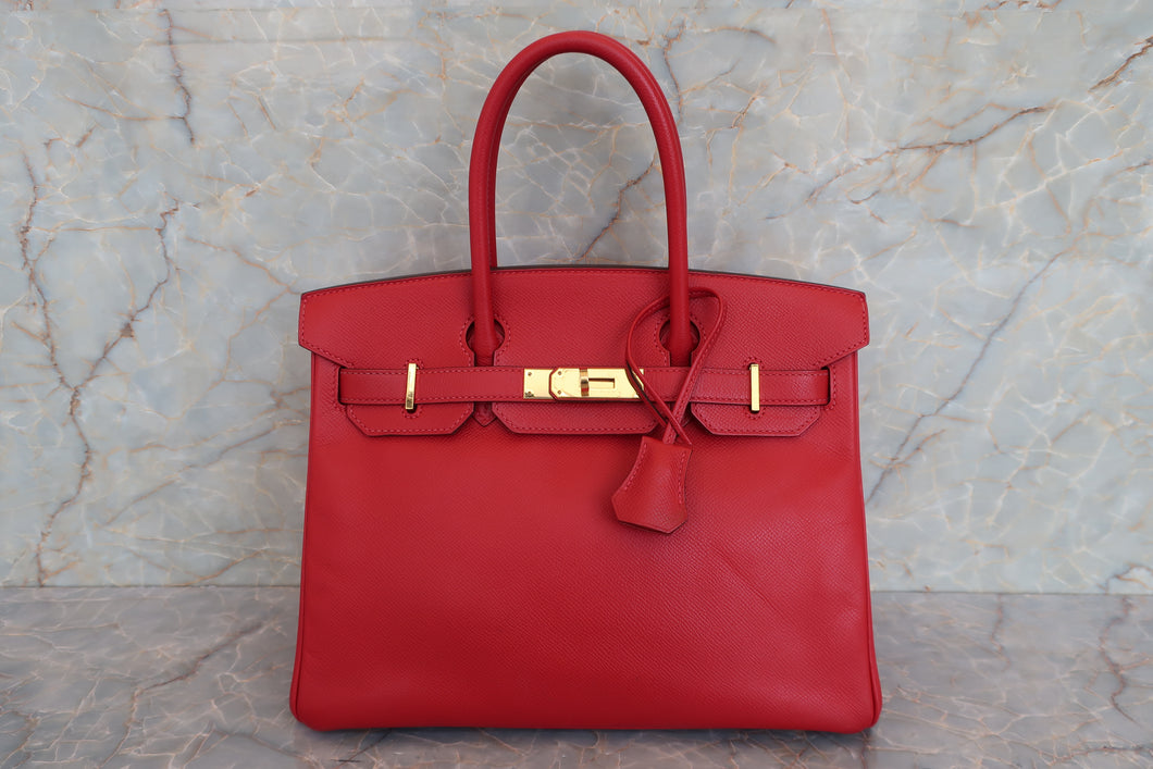 HERMES／エルメス バーキン30 ヴォーエプソン ルージュカザック C刻印 ハンドバッグ 700040006