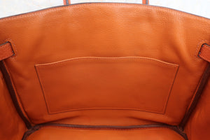 HERMES BIRKIN 30 Clemence leather Orange □J刻印 Hand bag 600070106