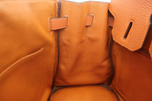 将图片加载到图库查看器，HERMES BIRKIN 30 Clemence leather Orange □J刻印 Hand bag 600070106
