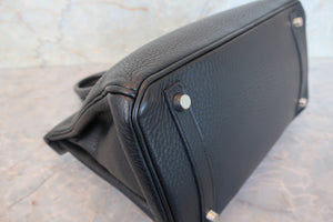 HERMES BIRKIN 30 Clemence leather Black □H Engraving Hand bag 700090207