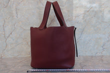 将图片加载到图库查看器，HERMES PICOTIN LOCK MM Clemence leather Bordeaux X刻印 Hand bag 700070137

