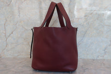 将图片加载到图库查看器，HERMES PICOTIN LOCK MM Clemence leather Bordeaux X刻印 Hand bag 700070137
