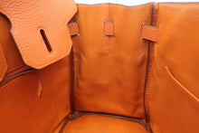 将图片加载到图库查看器，HERMES BIRKIN 30 Clemence leather Orange □J刻印 Hand bag 600070106
