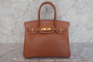 HERMES BIRKIN 30 Graine Couchevel leather Gold □A刻印 Hand bag 600090216