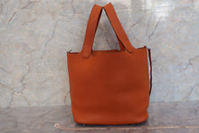 将图片加载到图库查看器，HERMES PICOTIN MM Clemence leather Orange □J刻印 Hand bag 600110038
