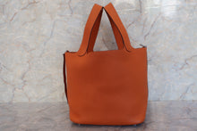 将图片加载到图库查看器，HERMES PICOTIN MM Clemence leather Orange □J刻印 Hand bag 600110038
