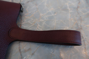 HERMES PICOTIN LOCK MM Clemence leather Bordeaux X刻印 Hand bag 700070137