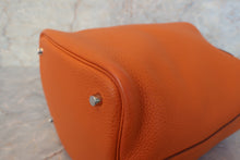 将图片加载到图库查看器，HERMES PICOTIN MM Clemence leather Orange □J刻印 Hand bag 600110038
