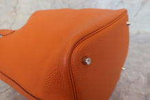 将图片加载到图库查看器，HERMES PICOTIN MM Clemence leather Orange □J刻印 Hand bag 600110038
