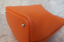 将图片加载到图库查看器，HERMES PICOTIN MM Clemence leather Orange □J刻印 Hand bag 600110038
