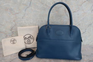 HERMES／BOLIDE 27 Swift leather deep blue Shoulder bag 600090004