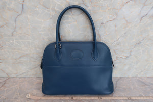 HERMES／BOLIDE 27 Swift leather deep blue Shoulder bag 600090004