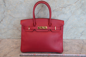 HERMES／エルメス バーキン30 クシュベル ルージュヴィフ 〇X刻印 ハンドバッグ 700090205