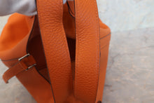 将图片加载到图库查看器，HERMES PICOTIN MM Clemence leather Orange □J刻印 Hand bag 600110038
