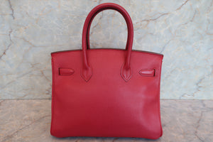 HERMES／エルメス バーキン30 クシュベル ルージュヴィフ 〇X刻印 ハンドバッグ 700090205