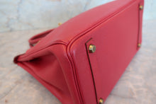 将图片加载到图库查看器，HERMES BIRKIN 30 Graine Couchevel leather Rouge vif 〇X刻印 Hand bag 700090205
