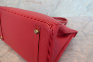 HERMES／エルメス バーキン30 クシュベル ルージュヴィフ 〇X刻印 ハンドバッグ 700090205
