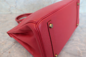 HERMES／エルメス バーキン30 クシュベル ルージュヴィフ 〇X刻印 ハンドバッグ 700090205