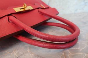 HERMES／エルメス バーキン30 クシュベル ルージュヴィフ 〇X刻印 ハンドバッグ 700090205