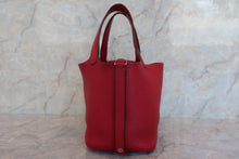 Load image into Gallery viewer, HERMES PICOTIN LOCK PM Clemence leather Rouge garance Hand bag 600060106
