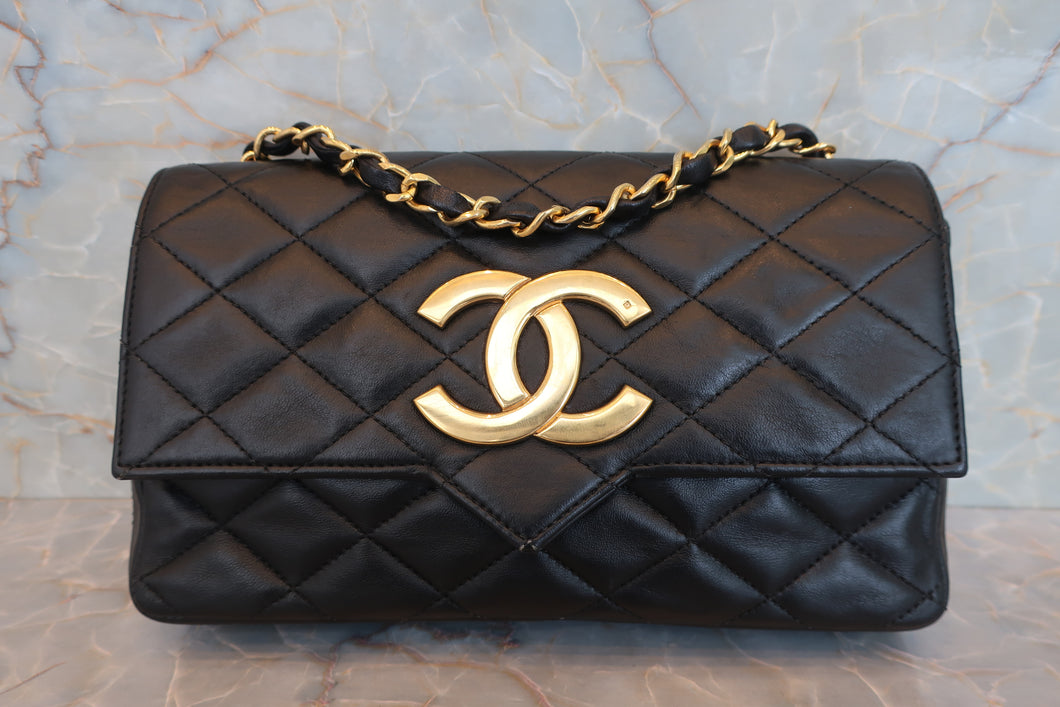 CHANEL/シャネル デカココチェーンショルダーバッグ ラムスキン ブラック/ゴールド金具 ショルダーバッグ 700080165