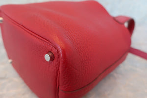 HERMES PICOTIN LOCK PM Clemence leather Rouge garance Hand bag 600060106