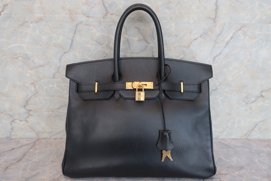 HERMES BIRKIN 35 Ardennes leather Black □C Engraving Hand bag 600080194