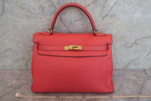 将图片加载到图库查看器，HERMES KELLY 32 Clemence leather Rose jaipur □P刻印 Shoulder bag 600070127
