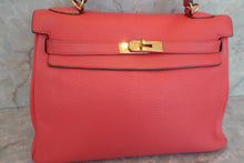 将图片加载到图库查看器，HERMES KELLY 32 Clemence leather Rose jaipur □P刻印 Shoulder bag 600070127
